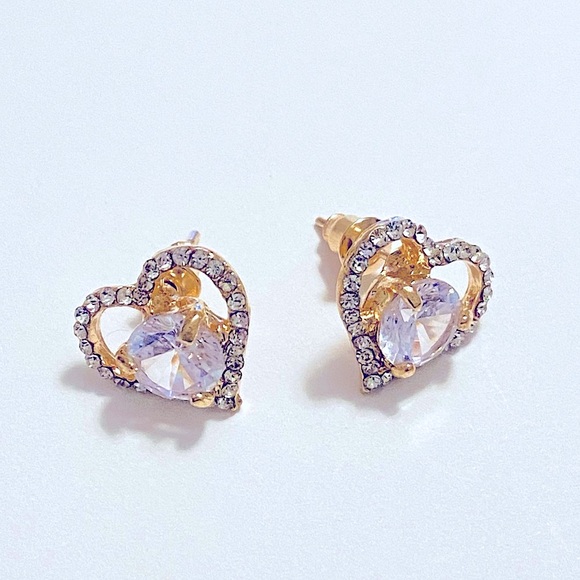 Jewelry - Heart Stud Cubic Zirconia Earrings